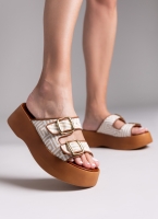 Σανδάλια flatforms με print Estil