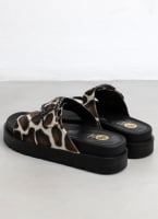 Σανδάλια flatforms με print και τοκά με στρας TFP