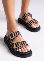 Σανδάλια flatforms με print Tfp