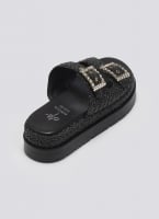 Σανδάλια flatforms με ψάθα Mariella Fabiani 2523/91