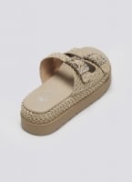 Σανδάλια flatforms με ψάθα Mariella Fabiani 2523/91