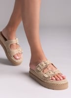 Σανδάλια flatforms με ψάθα Mariella Fabiani 2523/91