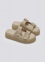 Σανδάλια flatforms με ψάθα Mariella Fabiani 2523/91