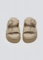 Σανδάλια flatforms με ψάθα Mariella Fabiani 2523/91