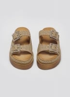 Σανδάλια flatforms με ψάθα Mariella Fabiani 2523/91
