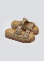 Σανδάλια flatforms με ψάθα Mariella Fabiani 2523/91