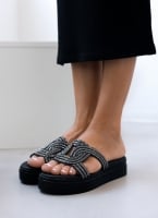 Σανδάλια flatforms με στρας Estil