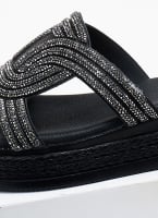 Σανδάλια flatforms με στρας Estil