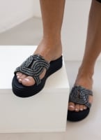 Σανδάλια flatforms με στρας Estil