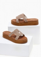 Σανδάλια flatforms με στρας Estil