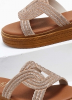 Σανδάλια flatforms με στρας Estil