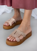 Σανδάλια flatforms με στρας Estil