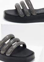 Σανδάλια flatforms με στρας tfp