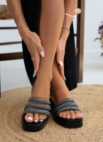 Σανδάλια flatforms με στρας tfp