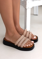 Σανδάλια flatforms με στρας tfp