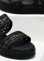 Σανδάλια flatforms με σχοίνινες φάσες Estil