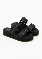 Σανδάλια flatforms με σχοίνινες φάσες Estil