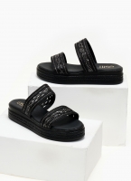 Σανδάλια flatforms με σχοίνινες φάσες Estil