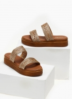 Σανδάλια flatforms με σχοίνινες φάσες Estil