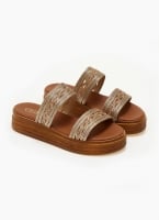 Σανδάλια flatforms με σχοίνινες φάσες Estil