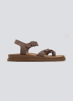 Σανδάλια flatforms nubuck δερμάτινα με μπαρέτα Estil