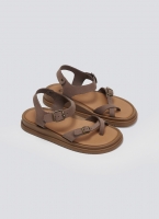 Σανδάλια flatforms nubuck δερμάτινα με μπαρέτα Estil