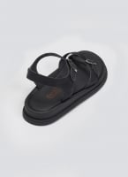 Σανδάλια flatforms nubuck δερμάτινα με μπαρέτα Estil