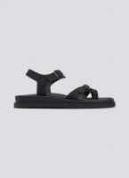 Σανδάλια flatforms nubuck δερμάτινα με μπαρέτα Estil