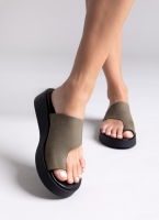 Σανδάλια flatforms nubuck με δάκτυλο Tfp