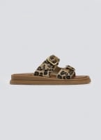Σανδάλια flatforms ponyskin με print Estil