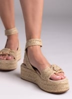 Σανδάλια flatforms ψάθινα Mariella Fabiani 2512/05