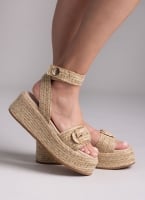 Σανδάλια flatforms ψάθινα Mariella Fabiani 2512/05