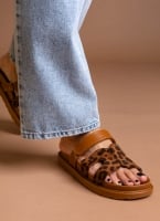 Σανδάλια flatforms suede με velcro ERYNN