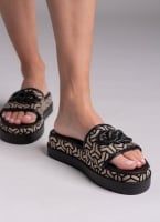 Σανδάλια flatforms υφασμάτινα με print Mariella Fabiani 2521/91