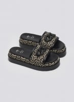 Σανδάλια flatforms υφασμάτινα με print Mariella Fabiani 2521/91