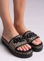 Σανδάλια flatforms υφασμάτινα με print Mariella Fabiani 2521/91