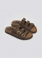 Σανδάλια καστόρινα flatforms με τοκάδες