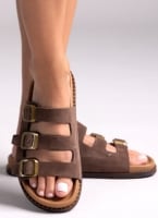 Σανδάλια καστόρινα flatforms με τοκάδες