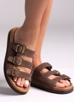 Σανδάλια καστόρινα flatforms με τοκάδες