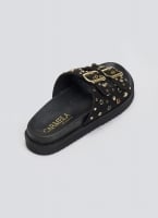 Σανδάλια καστόρινα με πέτρες και τρουκς CARMELA 162401