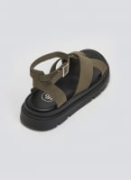 Σανδάλια nubuck δερμάτινα με μπαρέτα
