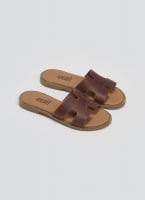 Σανδάλια nubuck με ανοίγματα Estil