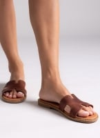 Σανδάλια nubuck με ανοίγματα Estil