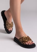 Σανδάλια ponyskin με print RAGAZZA