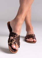 Σανδάλια σατέν με print CORINA