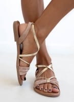 Σανδάλια suede με crossover λουράκια ERYNN