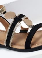 Σανδάλια suede με μεταλλικά στοιχεία και glitter ERYNN