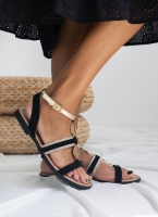 Σανδάλια suede με μεταλλικά στοιχεία και glitter ERYNN