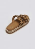 Σανδάλια suede με print και κρίκους ERYNN