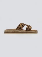 Σανδάλια suede με print και κρίκους ERYNN